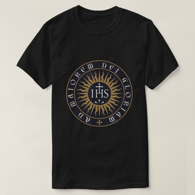 T-shirt AMDG Ignatius of Loyola Society of Jesus Catholic  (Design devant)