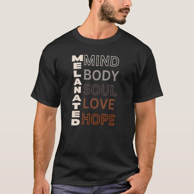 T-shirt Âme Corps Esprit Amour Espoir Mélanisés (Devant)