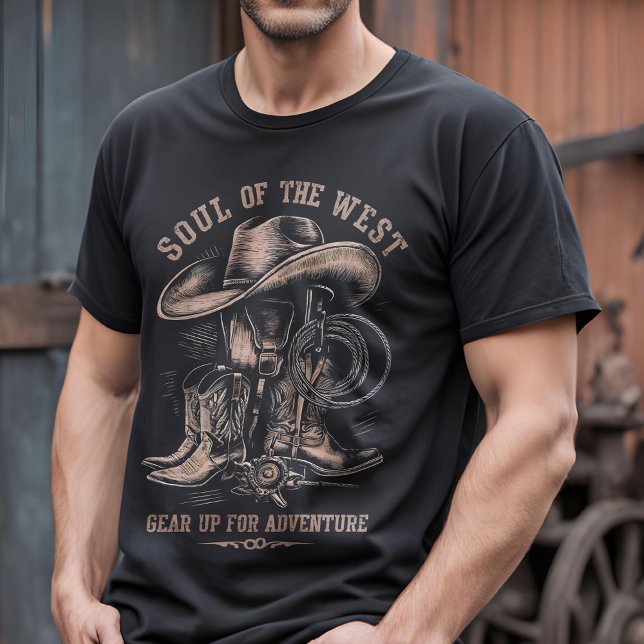T-shirt Âme de l'Occident - Engin de Cowboy classique (Créateur téléchargé)