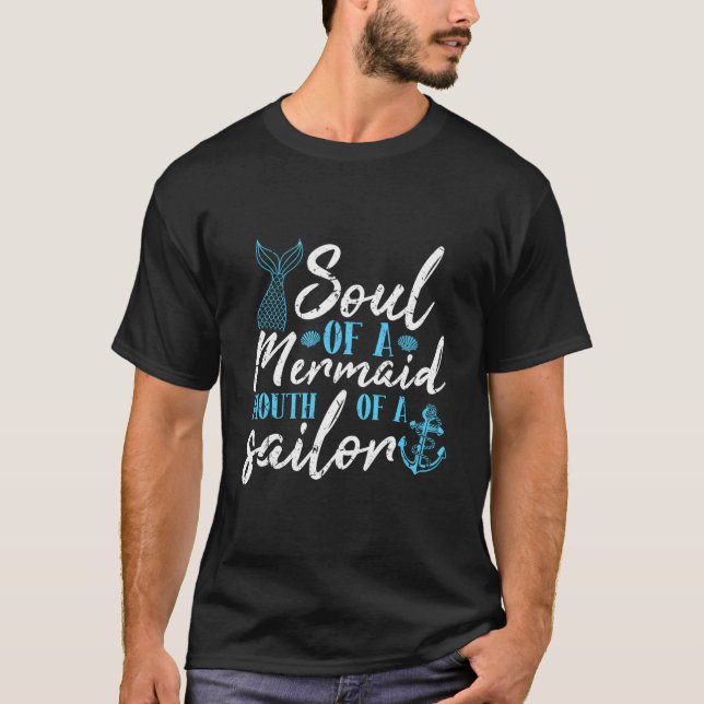 T-shirt Âme de sirène Bouche de marin (Devant)
