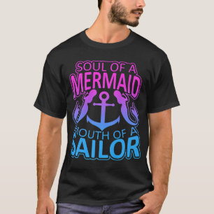 T-shirt Âme D'Une Bouche De Sirène D'Un Graphique De Voili