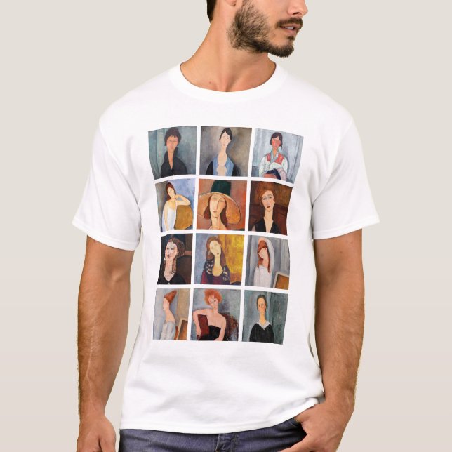 T-shirt Amedeo Modigliani - Collage de chefs-d'oeuvre (Devant)