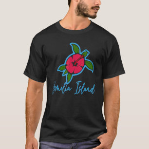 T-shirt Amelia Island 2022 Tortue de mer Fleurs tropicales