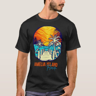 T-shirt Amelia Island Beach Coucher de soleil vacances ami