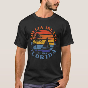 T-shirt Amelia Island Florida Beach Voilier Été Vacati