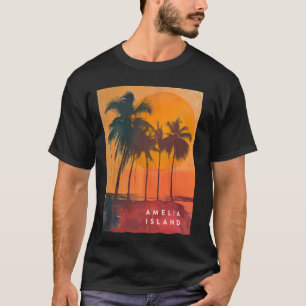 T-shirt Amelia Island Florida FL Beach Vacances Palmiers