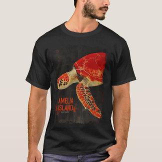 T-shirt Amelia Island Florida Plage de la tortue de mer Vi