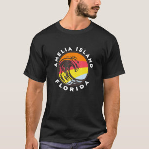 T-shirt Amelia Island Florida Vacances Souvenir Ocean Wave