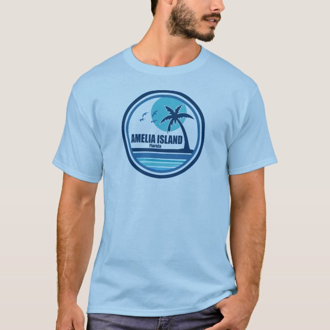 T-shirt Amelia Island Floride Palm Tree Birds (Devant)