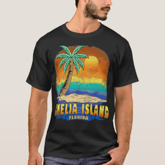 T-shirt AMELIA ISLAND FLORIDE Souvenir en détresse vintag