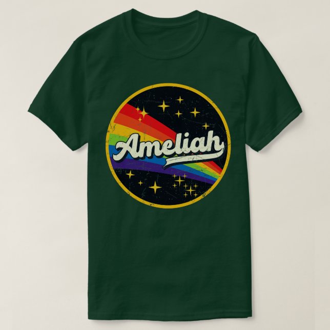 T-shirt Ameliah Arc-en-ciel dans l'espace GrungeStyle Vint (Design devant)
