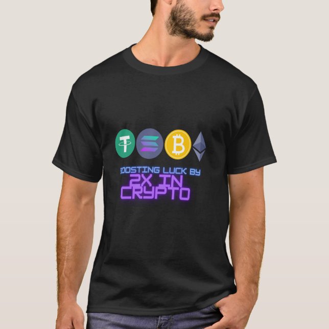 T-shirt Amélioration de la chance crypto, traders Blockcha (Devant)