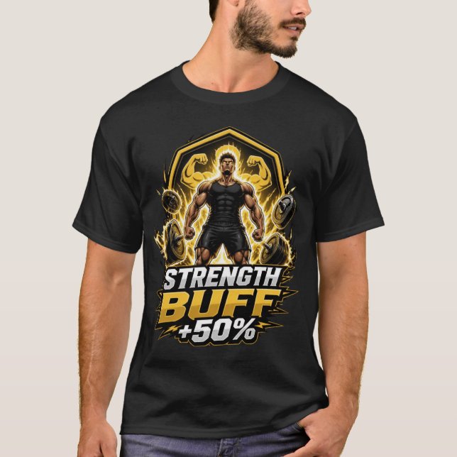 T-shirt Amélioration de la force +50% : jeu RPG et powerli (Devant)