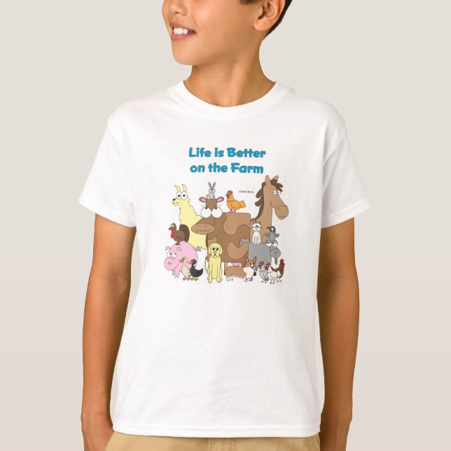 T-shirt Améliorez à la ferme - chemise d'enfants (Devant)