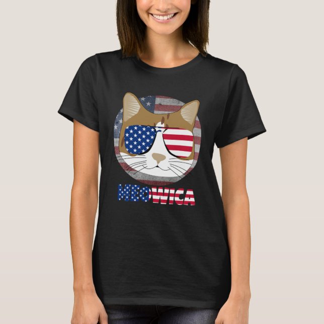 T-shirt Ameowica  Cat American Meow Kitty Cute Kitten (Devant)