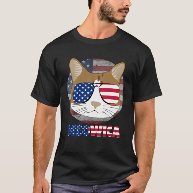 T-shirt Ameowica  Cat American Meow Kitty Cute Kitten (Devant)