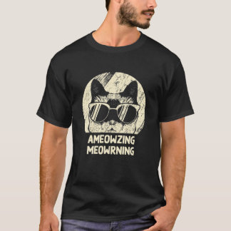 T-shirt Ameowning Meowrning Chat Maman Belle Chat Papa mig