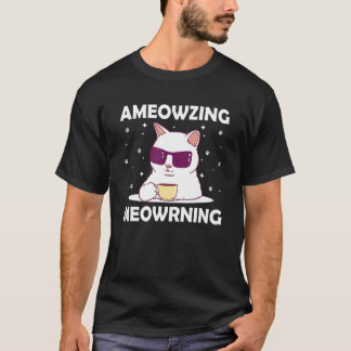 T-shirt Ameowzing Meowrning Maman Chat Beau Papa Chat Mign