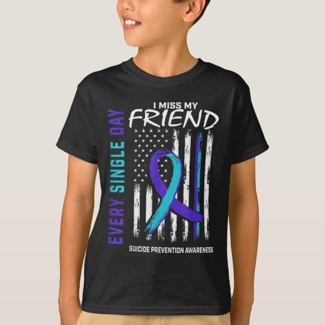 T-shirt Amer De Prévention Du Suicide Me Manque (Devant)