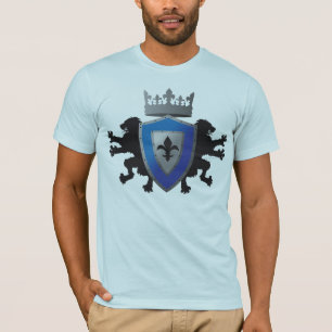T-shirt Amer héraldique des hommes médiévaux bleus de
