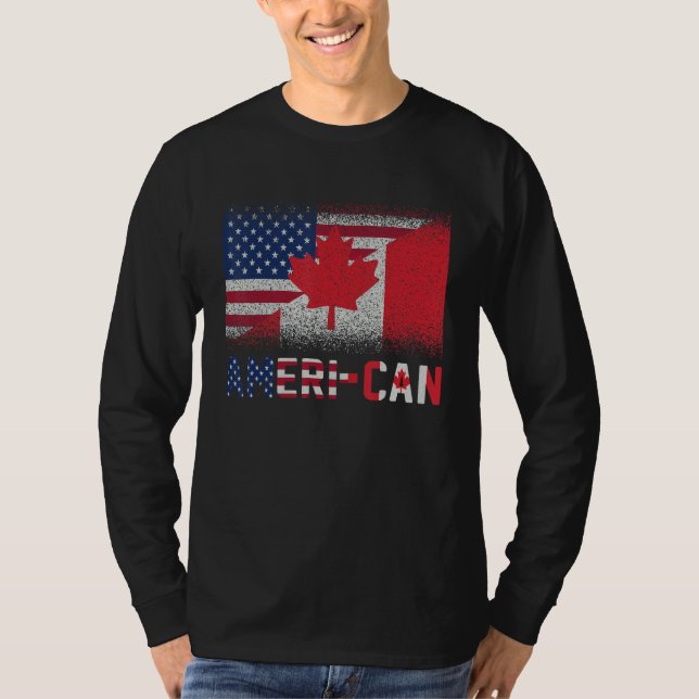 T-shirt Ameri Can Us Eh America Canada Drapeau American Ca (Devant)