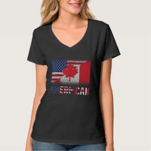 T-shirt Ameri Can Us Eh America Canada Drapeau American Ca