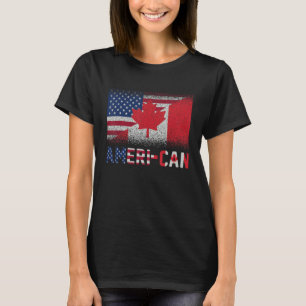 T-shirt Ameri Can Us Eh America Canada Drapeau American Ca