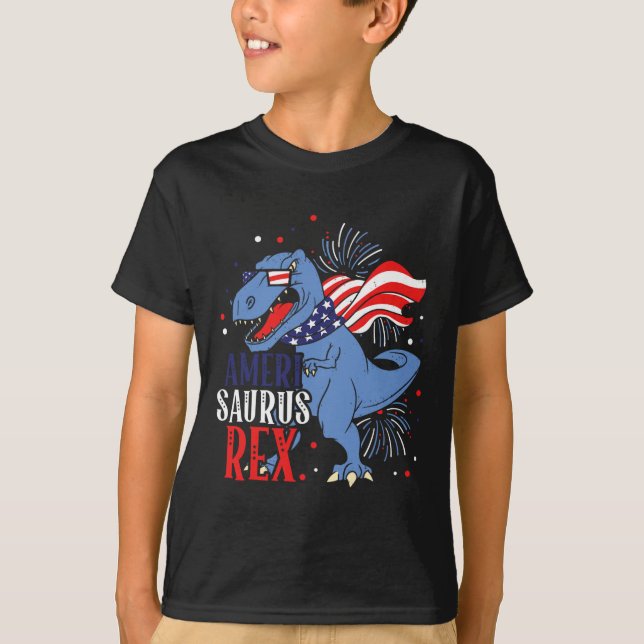 T-shirt Ameri Saurus Rex 4 juillet Indépendance des dinosa (Devant)