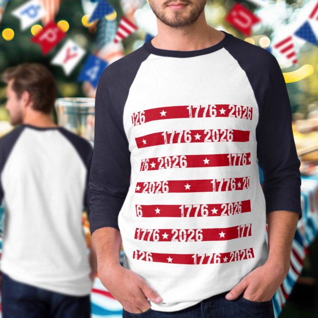 T-shirt America 250 Semiquincentennial 1776 2026 Stripes (Créateur téléchargé)