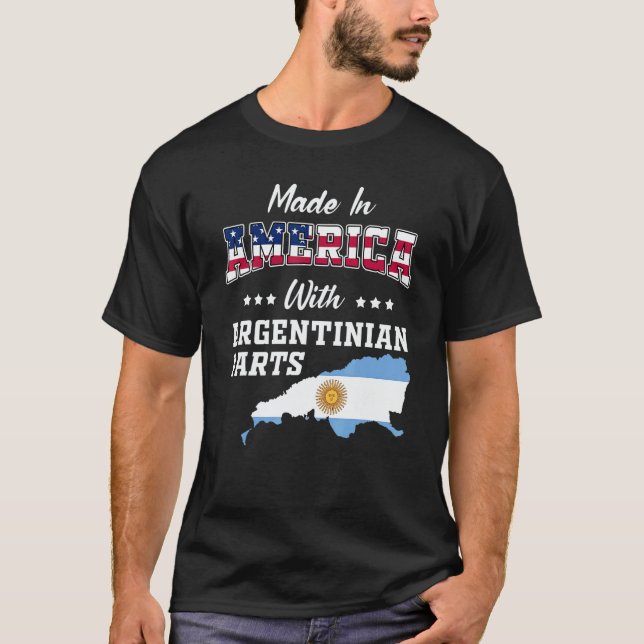 T-shirt America Argentinian Part Argentina Map USA Flag Ro (Devant)