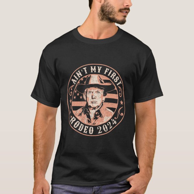 T-shirt America Back Trump Cowboy Rodeo Election 2024 (Devant)