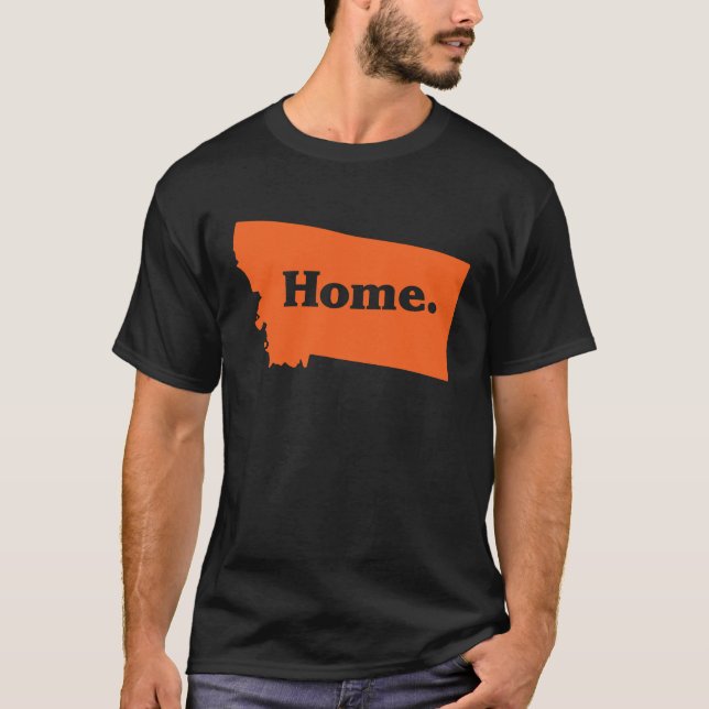 T-shirt America Big Sky Montana Home Map (Devant)