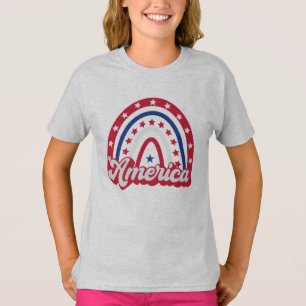 T-shirt America Boho Rainbow 4 de juillet 1776