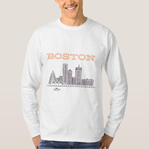 T-shirt America Boston City Skyline, Boston Ma Us Skyline