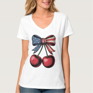 T-shirt America Cherry 4 juillet fête de l'indépendance