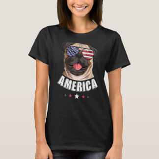 T-shirt America Dog 4 juillet American Flag USA Carlin