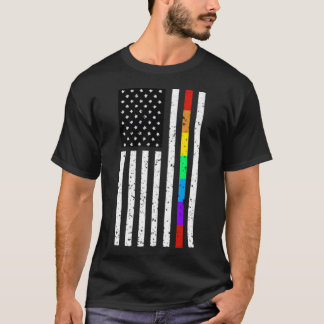 T-shirt America Drapeau LGBT Cadeau Gay pride USA