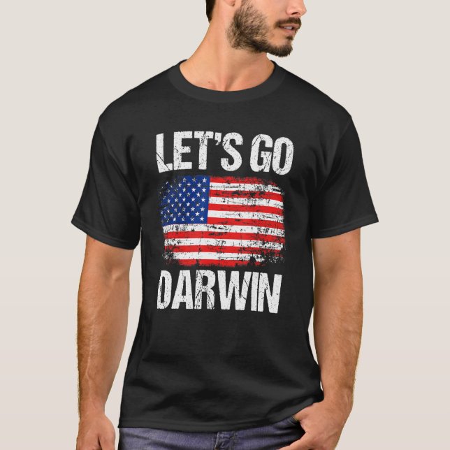 T-shirt America Drapeau Vintage Allons Darwin (Devant)