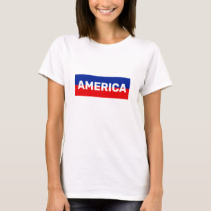 T-Shirt America en rayures bleues et rouges