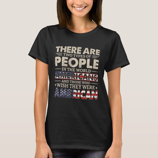 T-shirt America Flag Dress Americans Girls & Women (Devant)