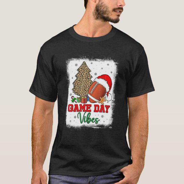 T-shirt America Football Jour Vibes Leopard Football S (Devant)