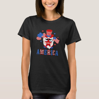 T-shirt America Gnome American Flag 4th Of July Family Mat