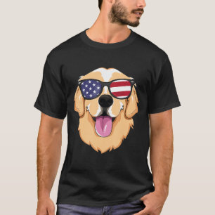 T-shirt America Golden Retriever 4 juillet Pour Hommes Gar