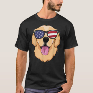 T-shirt America Golden Retriever 4 juillet Pour Hommes Gar