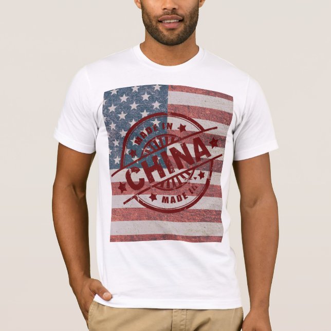 T-shirt America - Made in China (Devant)