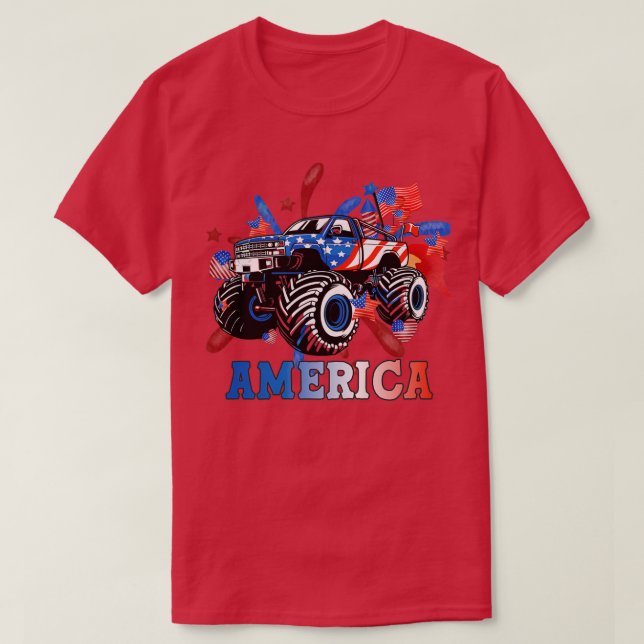 T-shirt America Monster Truck 4 juillet 2 (Design devant)