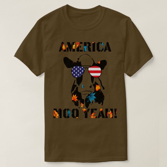 T-shirt America Moo Ouais 4 juillet (Design devant)