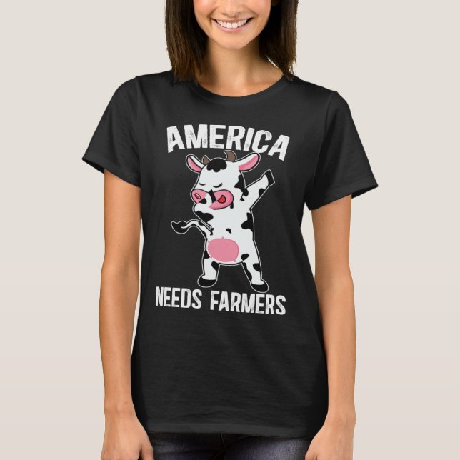 T-shirt America Needs Farmers Support Country Farming In U (Devant)