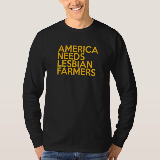 T-shirt America Needs Lesbian Farmers Premium_5 (Devant)
