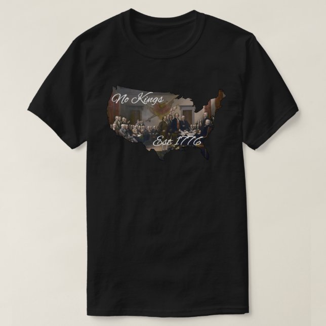 T-shirt America No Kings Est 1776 (Design devant)